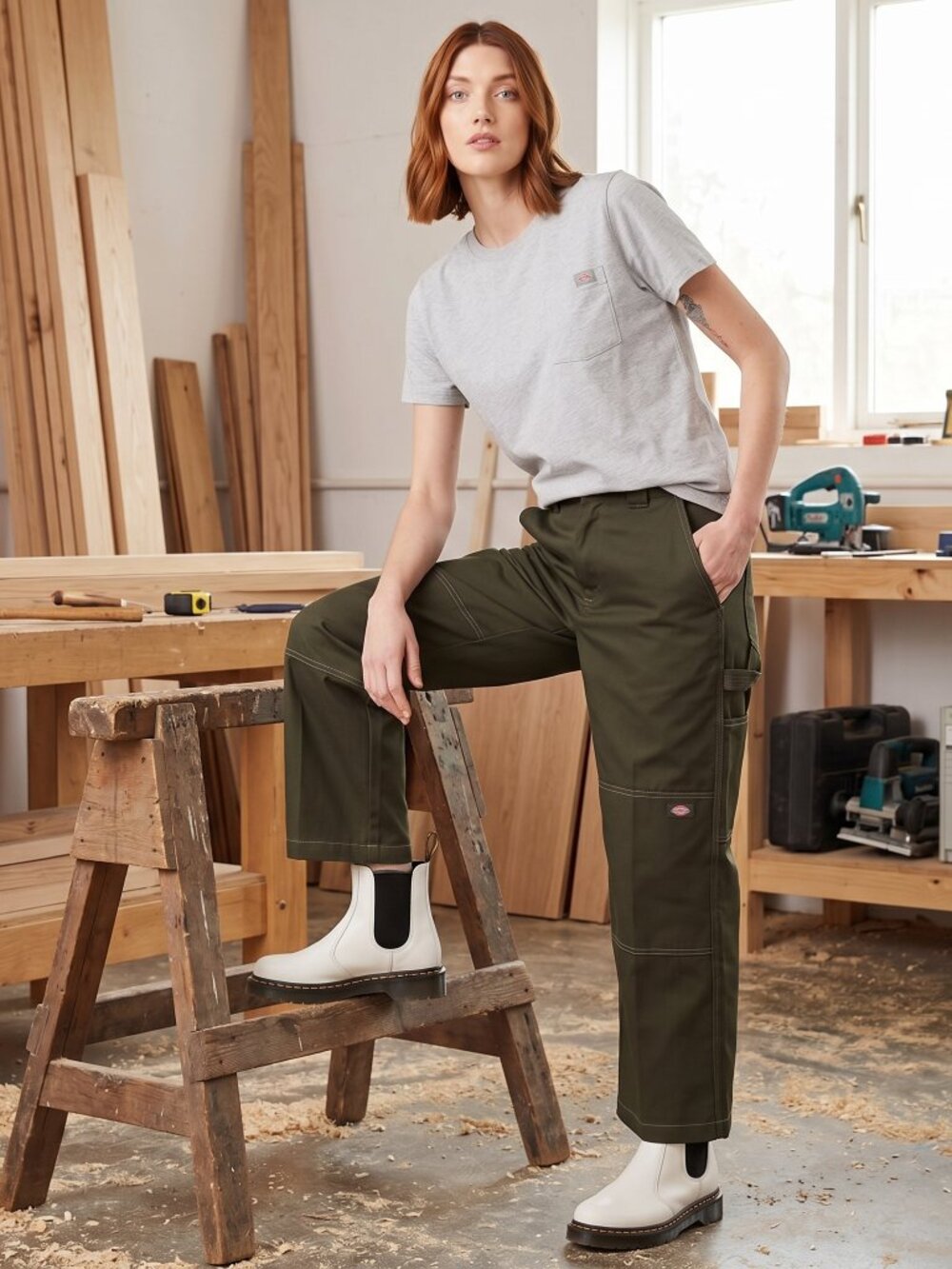 Dickies Double Knee Straight Leg Cargo Pants - FPR12ML - Regular Fit (Size 4)